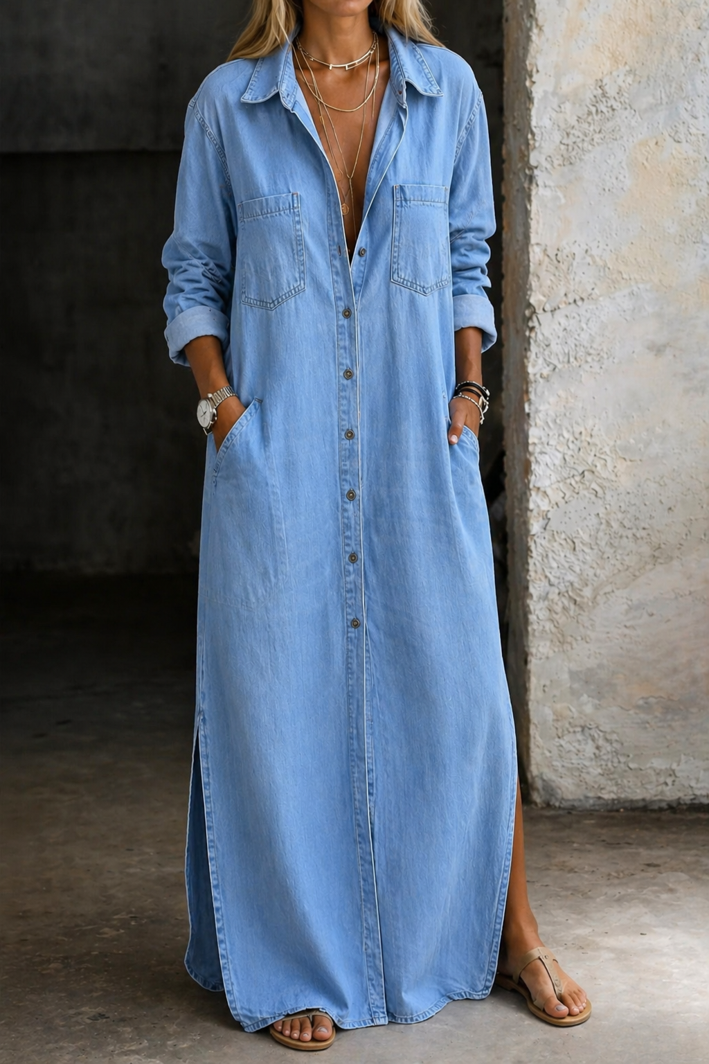 Andrea | Vestido vaquero con botones