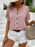 Faye | Blusa Floral con Escote de Muesca
