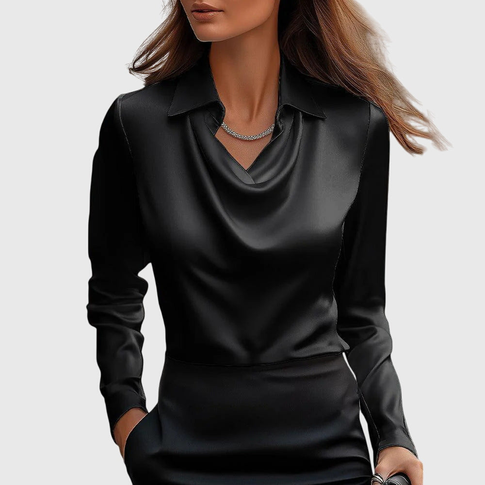 Brooklyn - Blusa con Cuello Drapeado