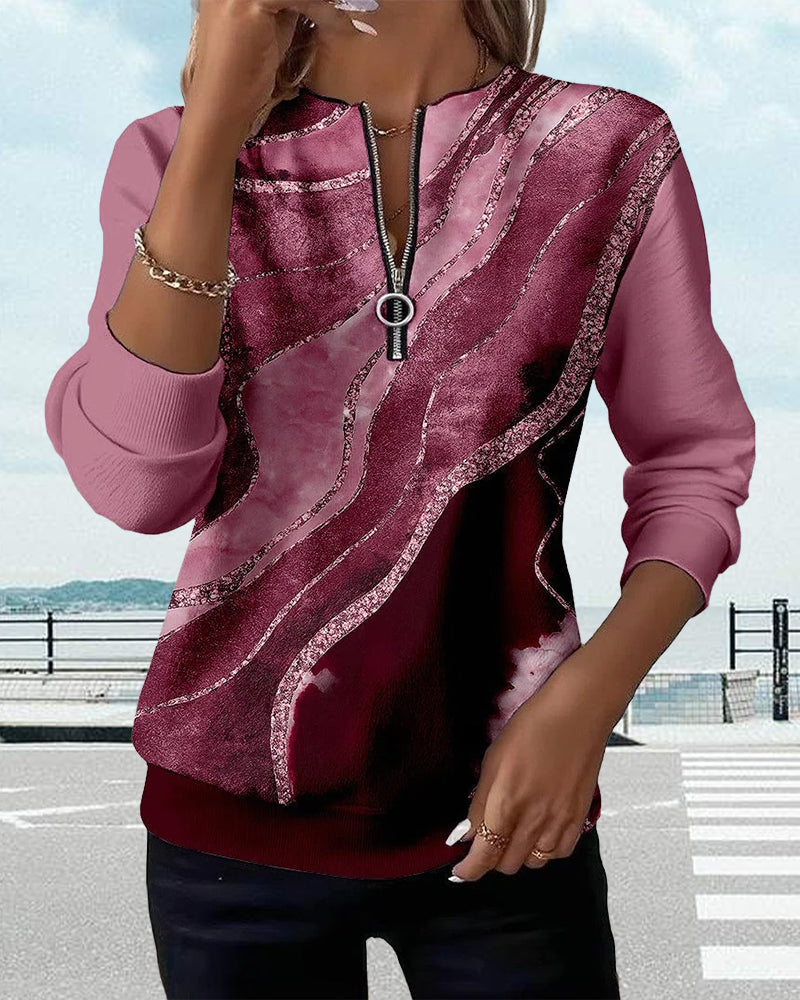 Sudadera vintage Liora con media cremallera