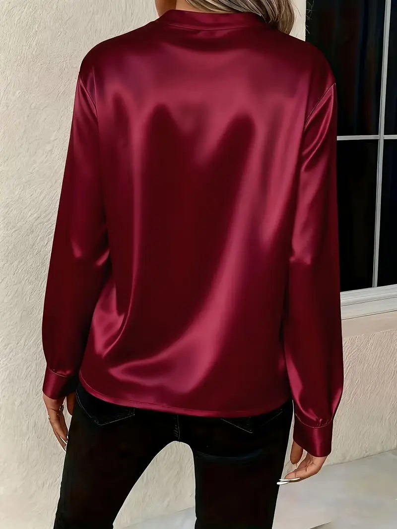 Amelie - Blusa con Escote en V de Brillo Sin Esfuerzo