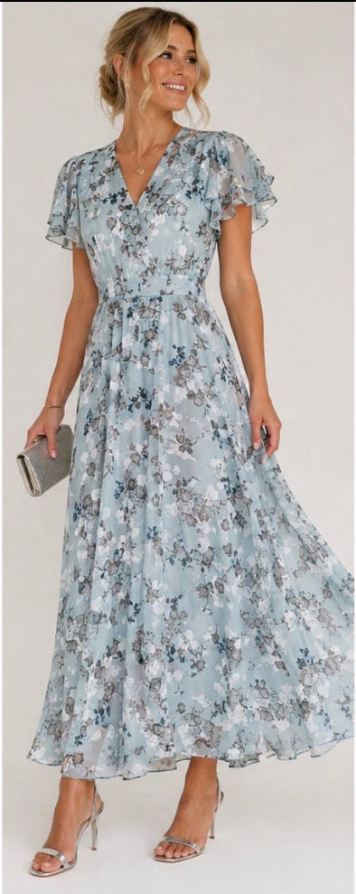 Amara | Vestido Maxi Floral Fluido