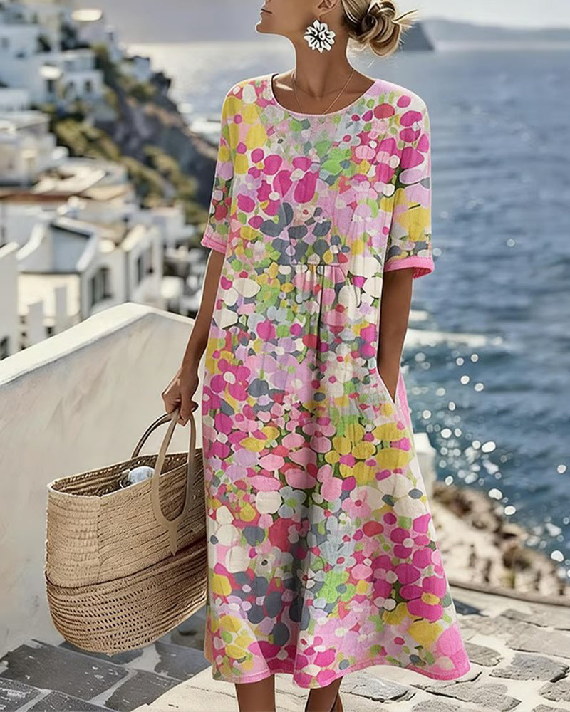 Elena - Vestido Midi Floral de Verano Elegante