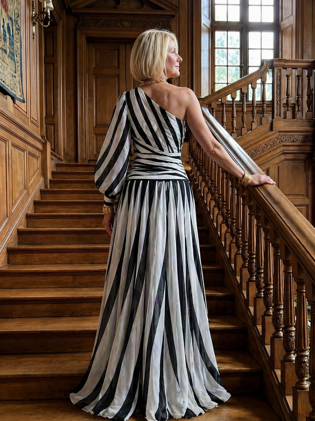 Delphinia | Vestido Maxi Elegante de un Hombro
