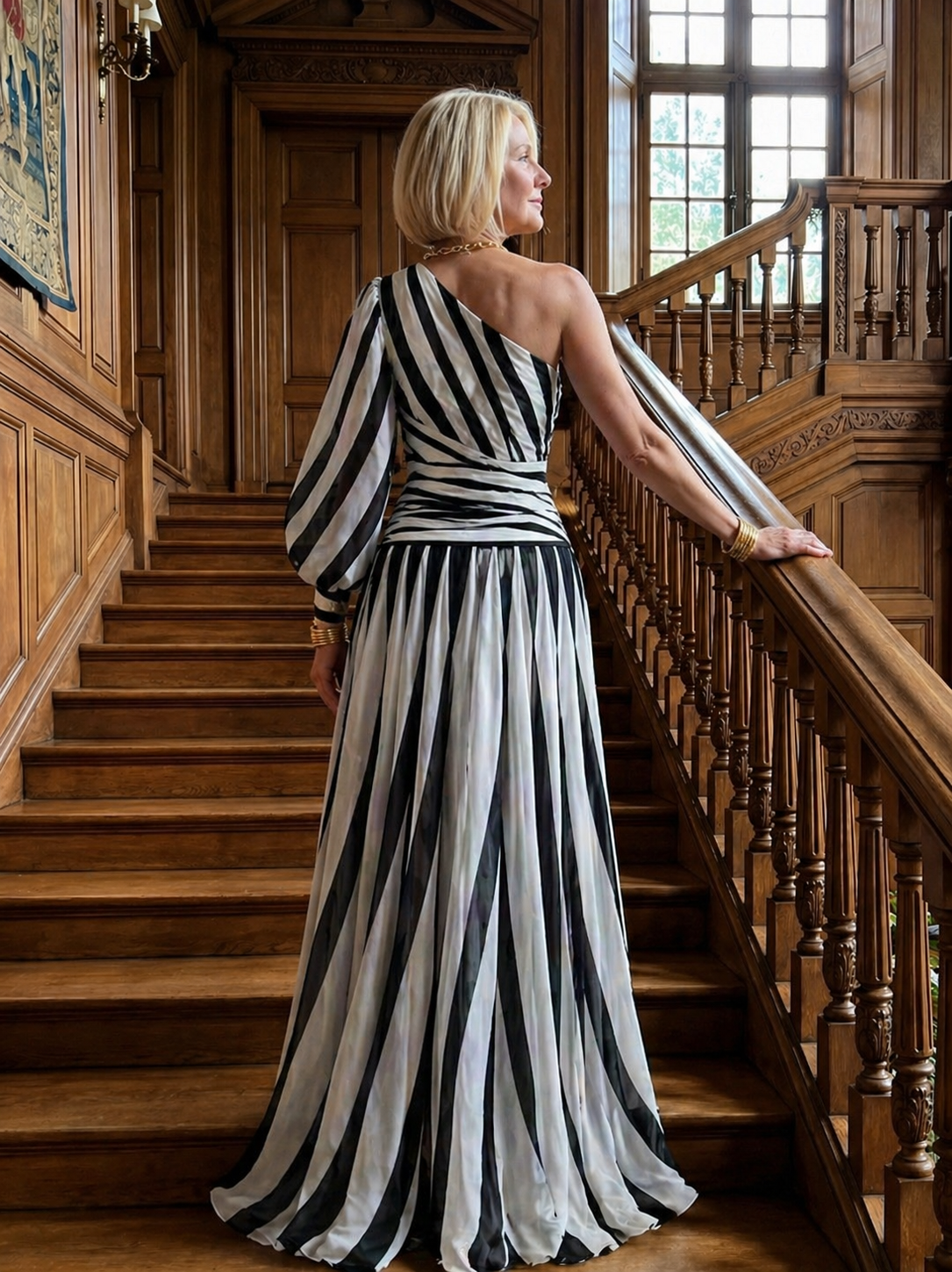 Delphinia | Vestido Maxi Elegante de un Hombro