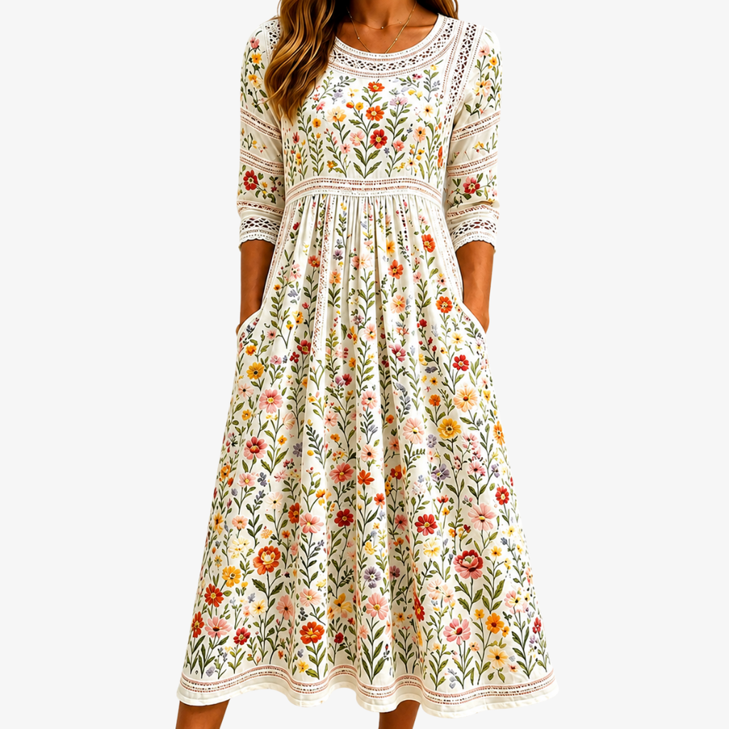 Vestido Midi con Encanto de Prado Silvestre