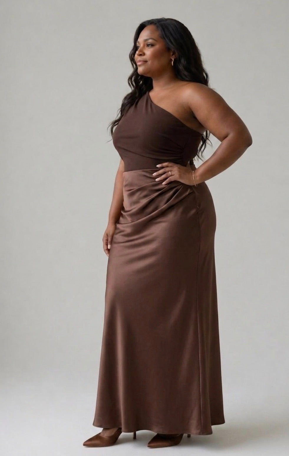 Anneliese | Vestido Maxi de Columna con un Hombro