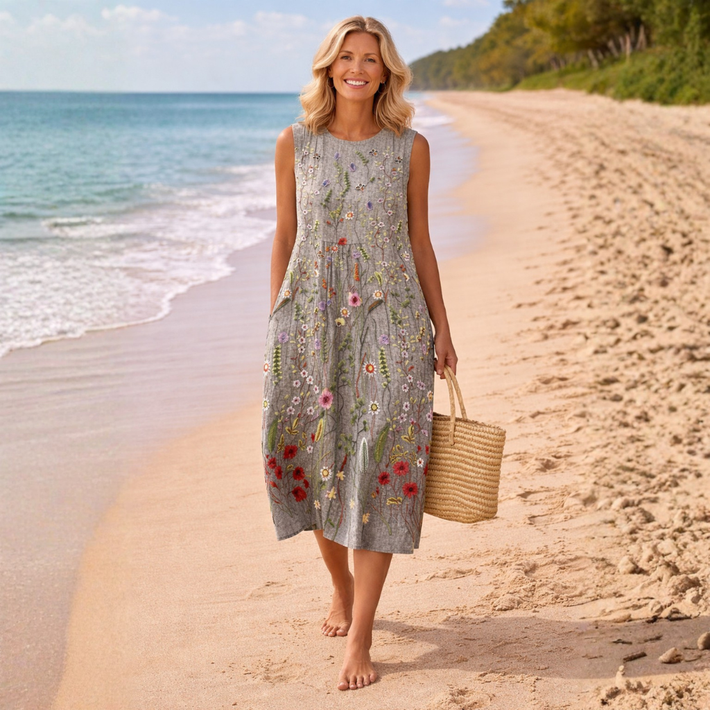 Belle | Vestido Midi de Flores Silvestres