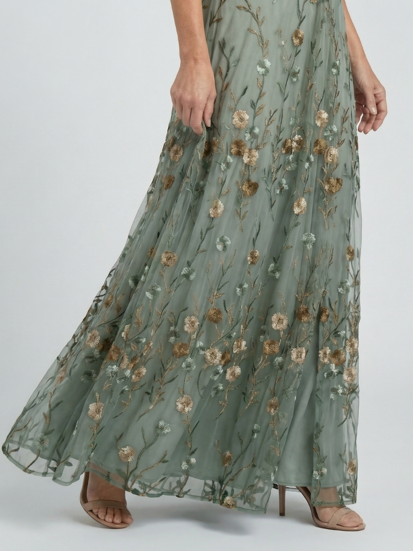 Selora | Vestido Maxi Fluido Halter con Flores