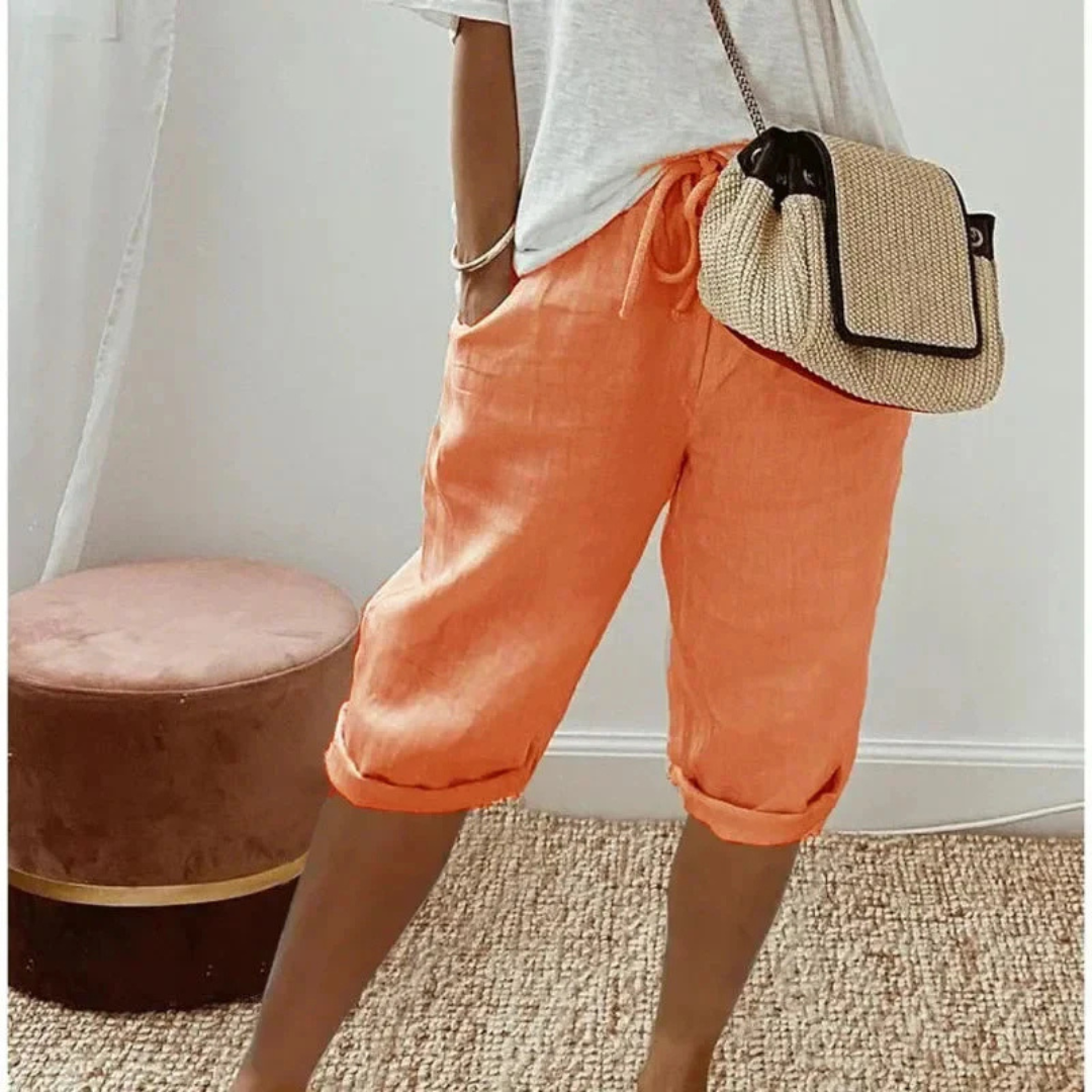 Fenley | Short Capri de Lino con Cordón