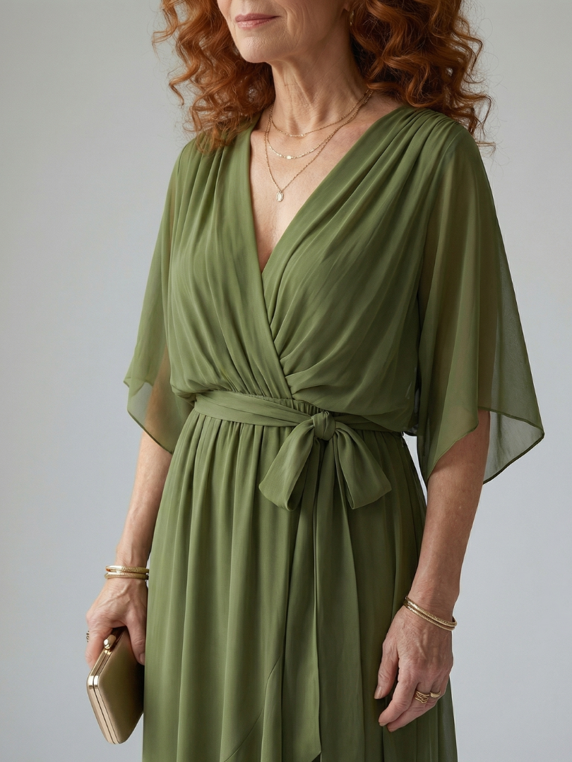 Wilhelmina | Vestido Midi Cruzado Fluido
