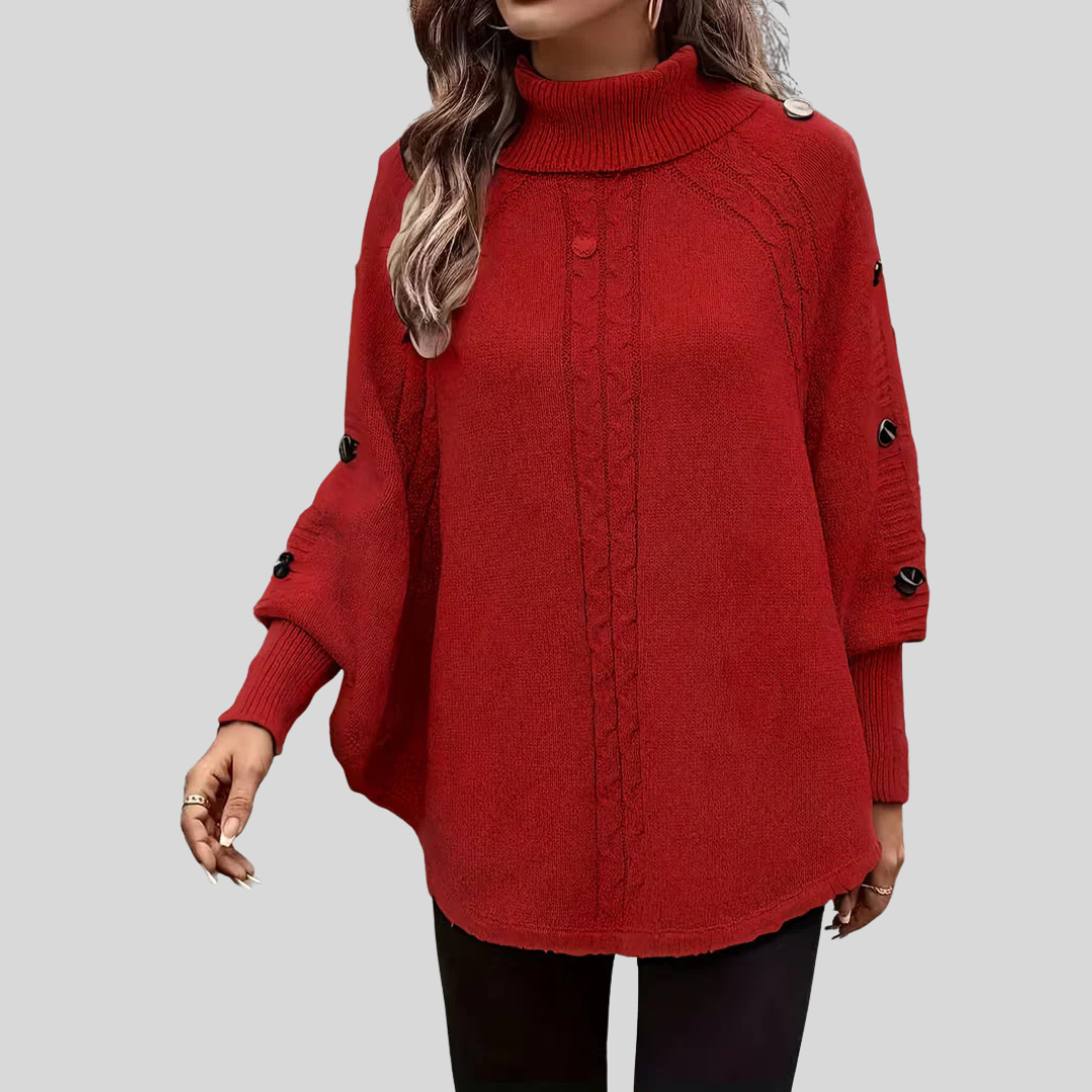 Norelle™ | Jersey de Punto Trenzado con Cuello Alto