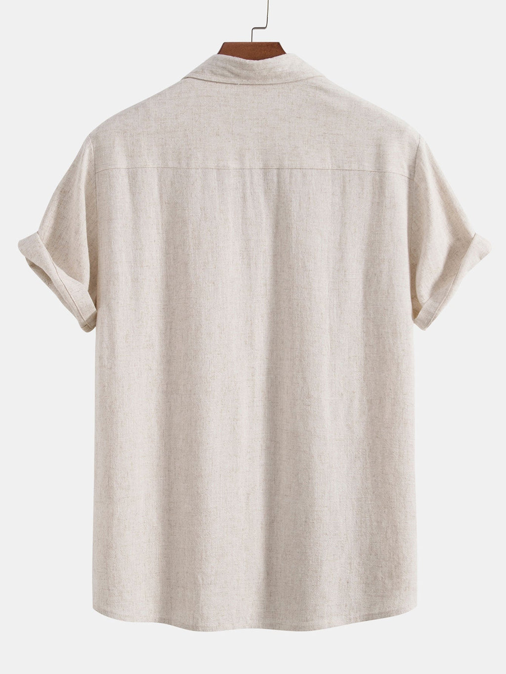 Camisa abotonada de mezcla de lino y rayón