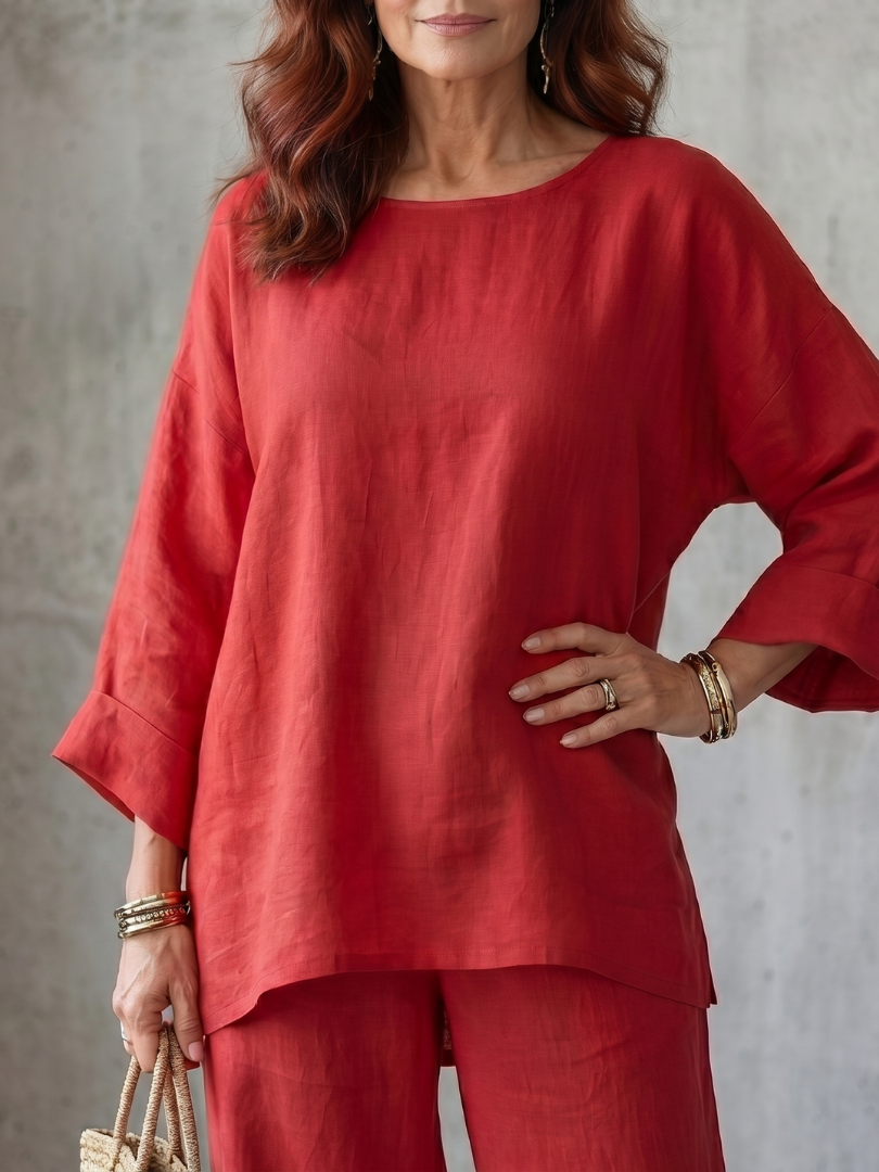 Prue | Conjunto de túnica oversize y pantalón de pierna ancha