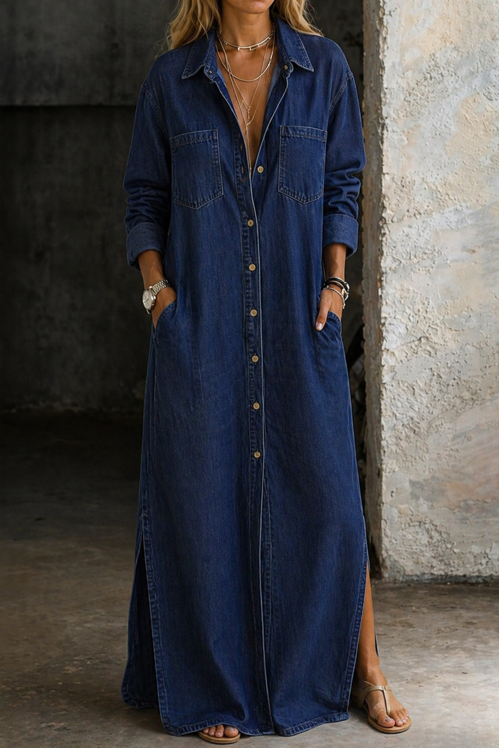 Andrea | Vestido vaquero con botones