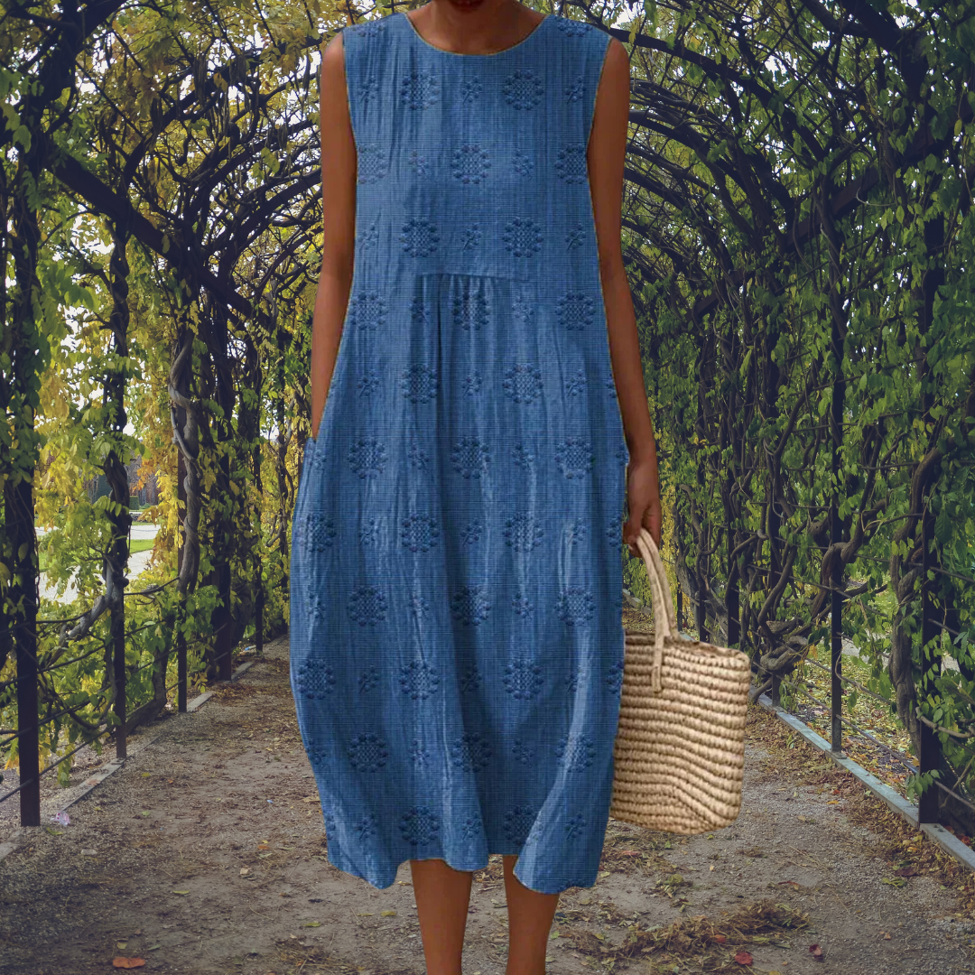 Aikaterini | Vestido Elegante Sin Mangas con Bolsillos