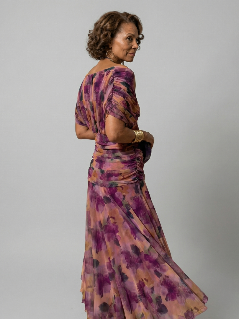 Calen | Vestido Midi Fluido de Hombros Descubiertos