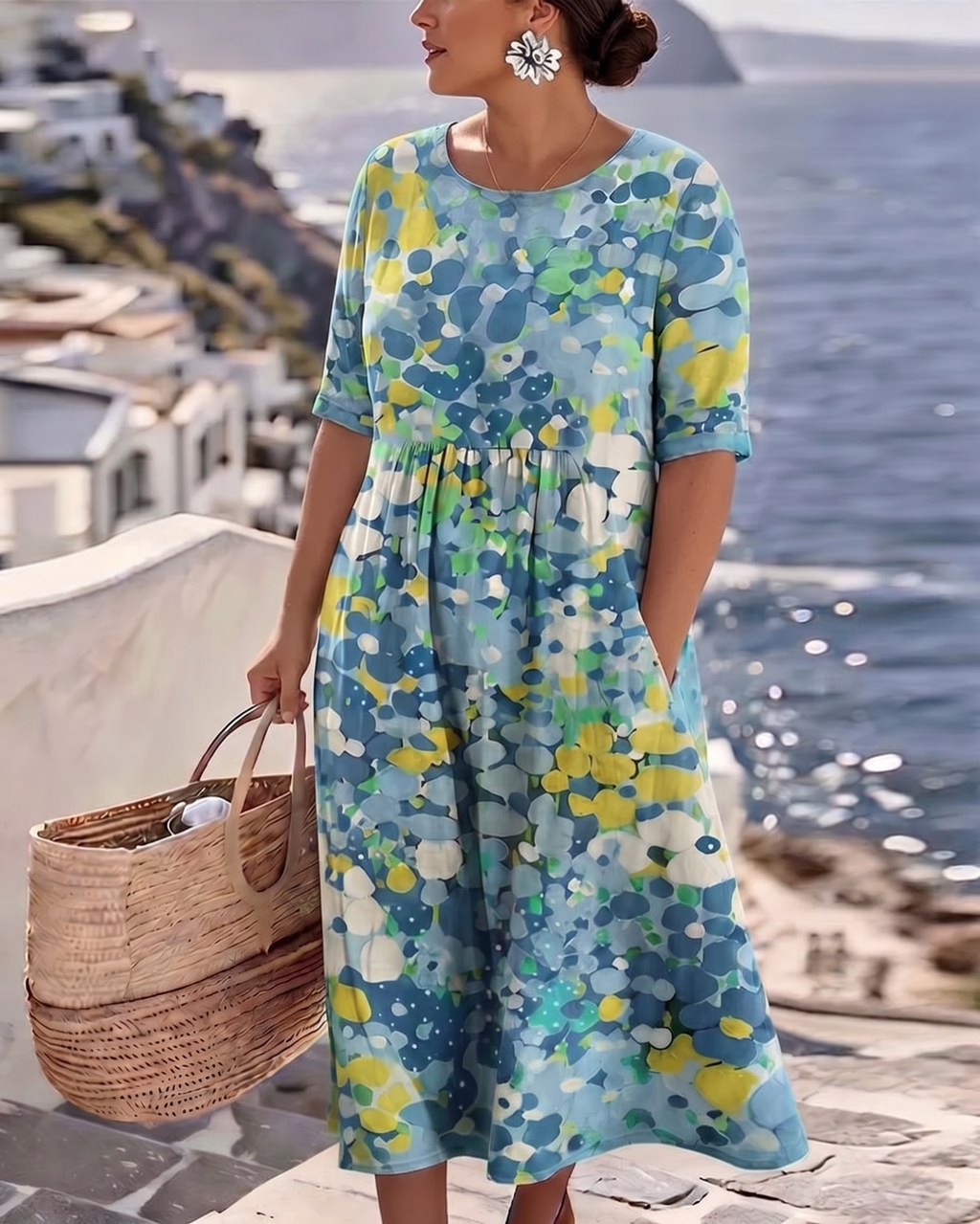 Elena - Vestido Midi Floral de Verano Elegante
