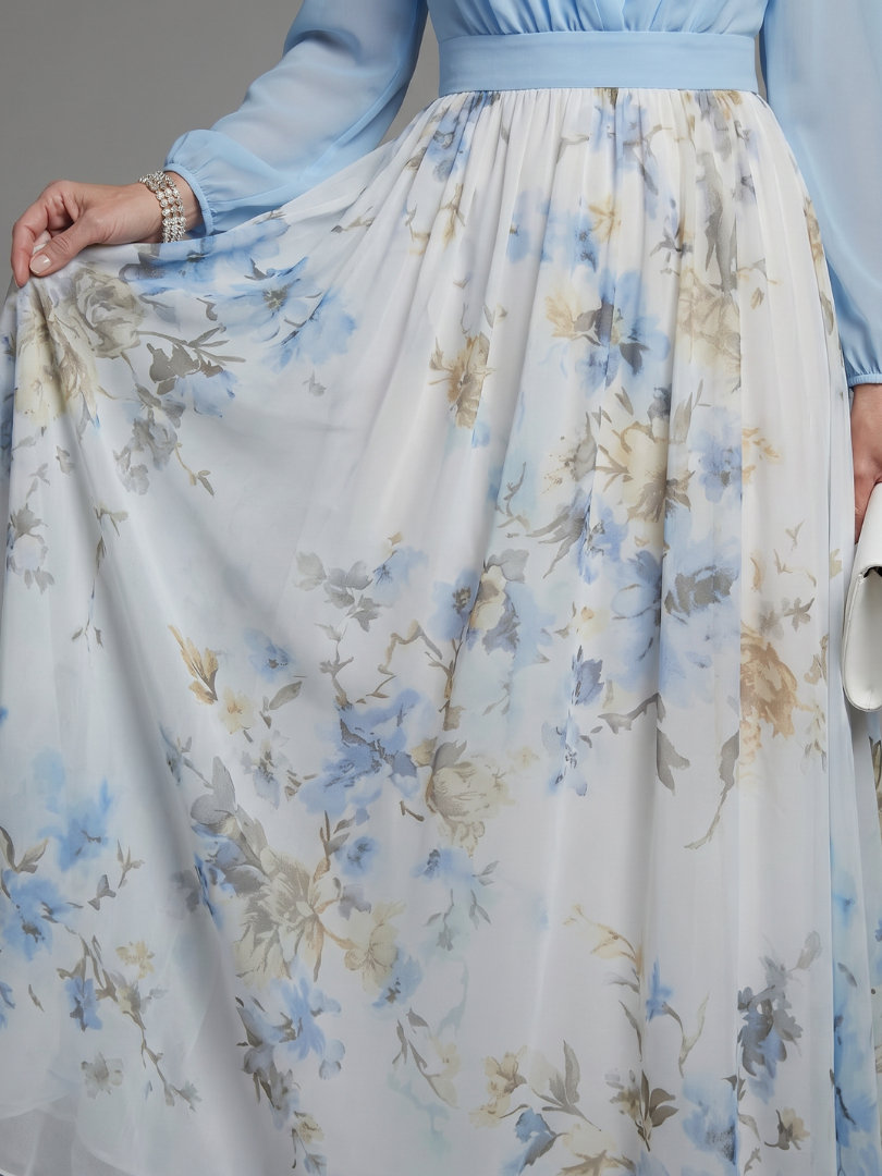 Adelaide | Vestido Maxi Floral con Escote en V