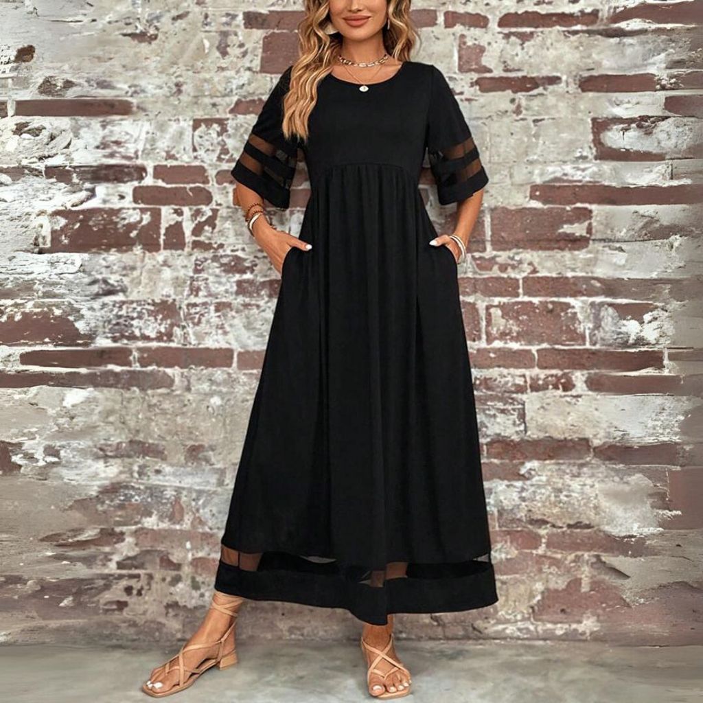Aubrey™ – Vestido Midi Favorecedor que Disimula el Abdomen
