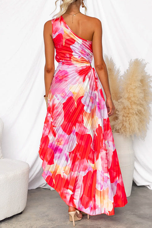 Valentina | Vestido Maxi Plisado de un Hombro