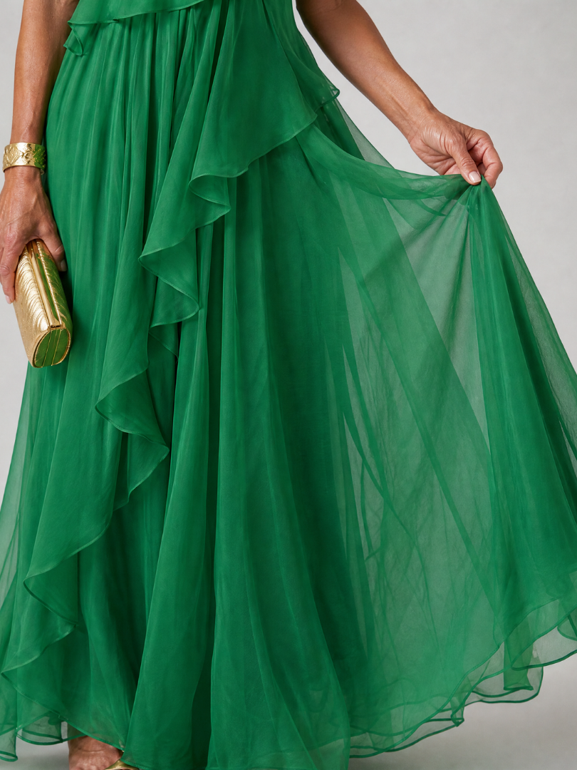Eliana | Vestido Maxi de Un Hombro en Gasa