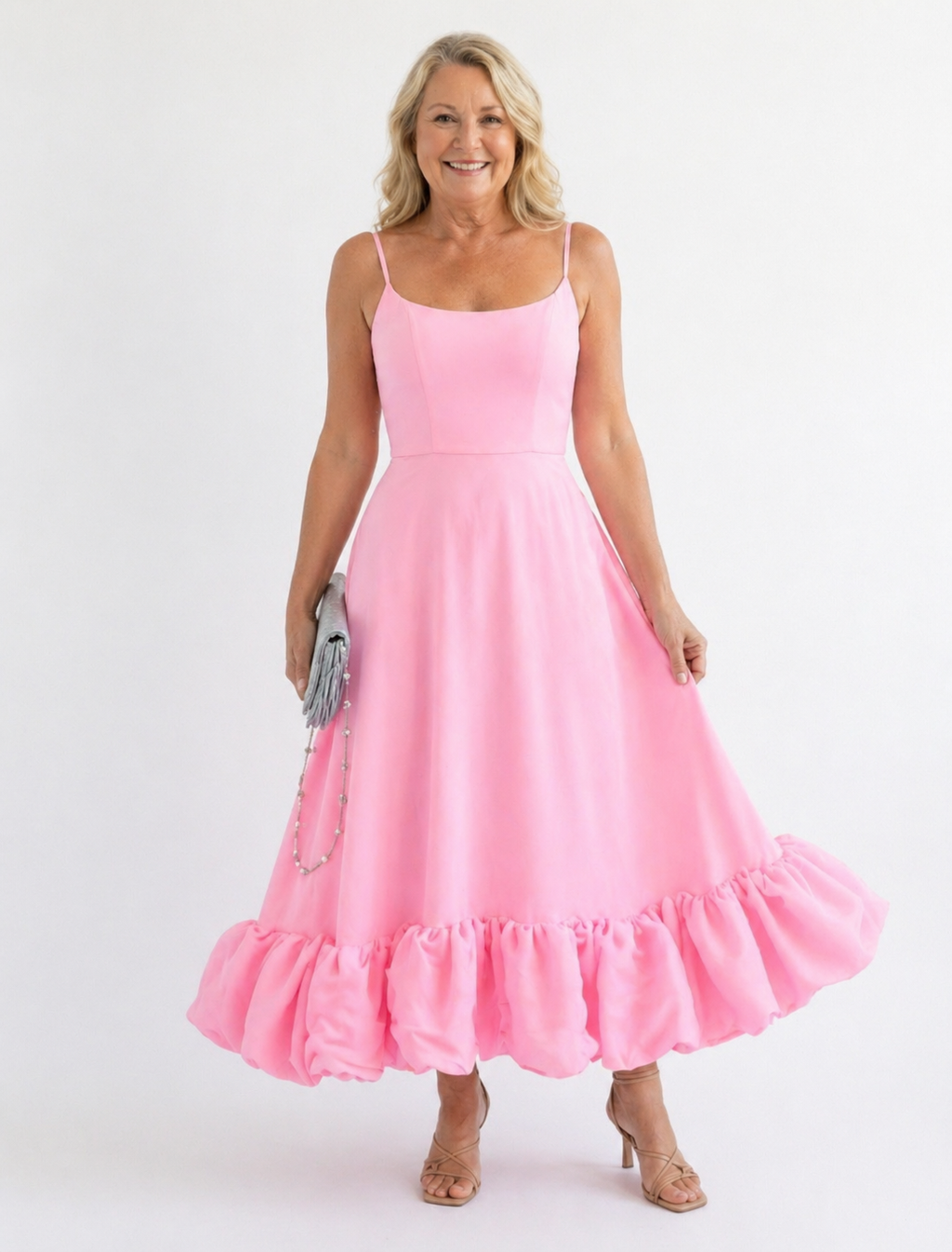 Annalise | Vestido de Noche Fluido con Bajo de Volantes