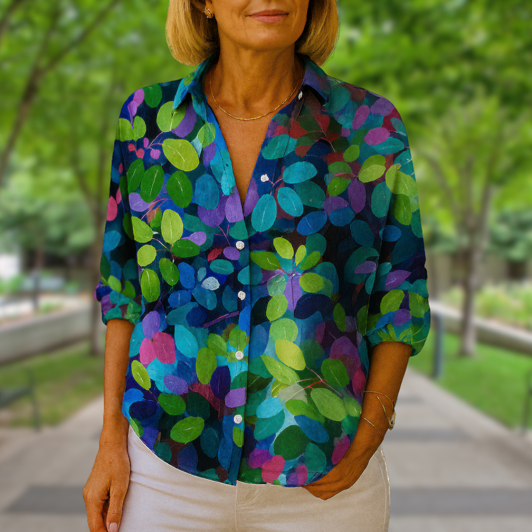 Catalina - Blusa de Botones Artística y Vibrante