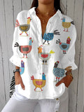 Ingrid | Blusa de Gallinas Juguetonas