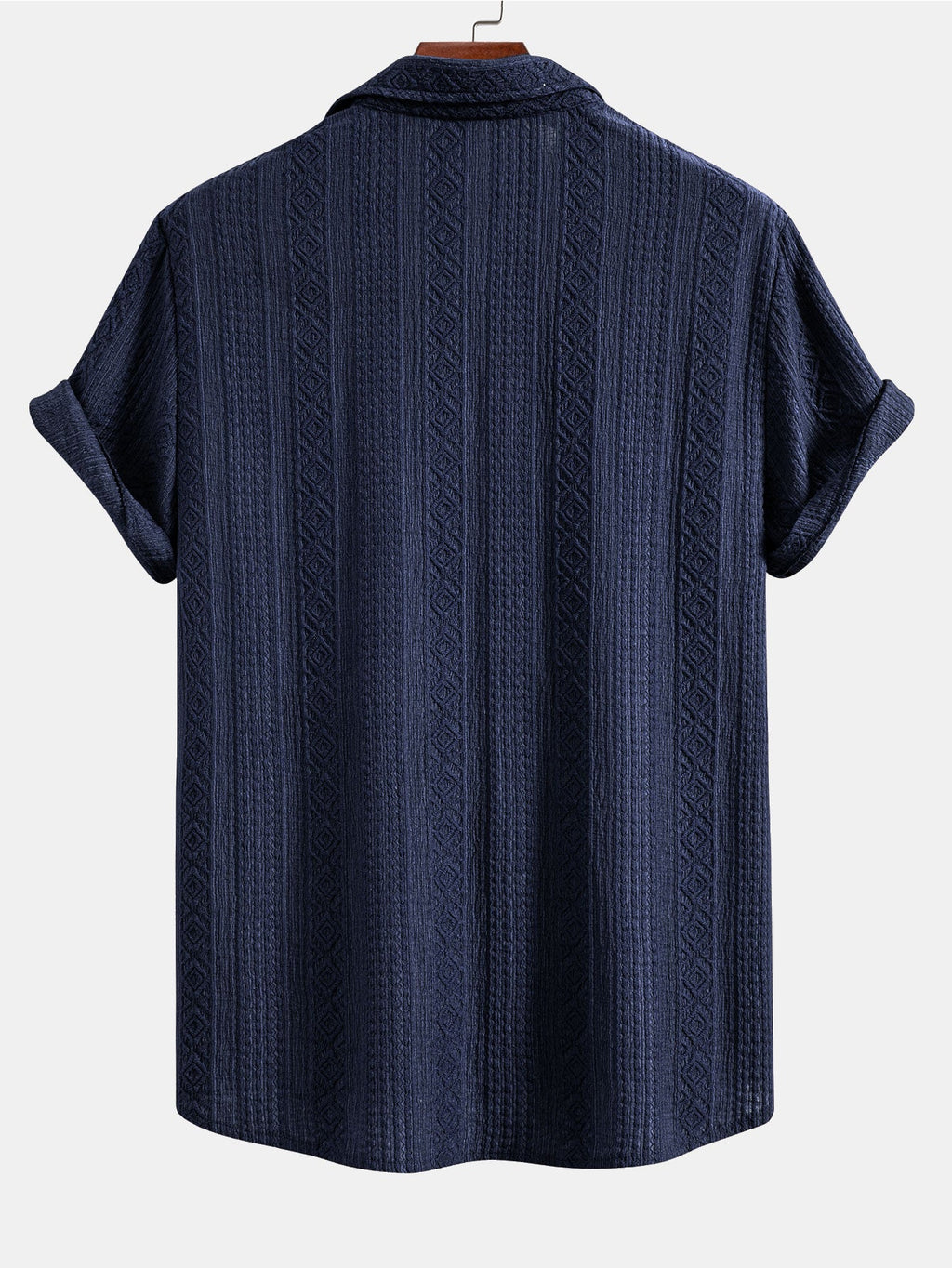 Camisa de botones con estampado jacquard geométrico