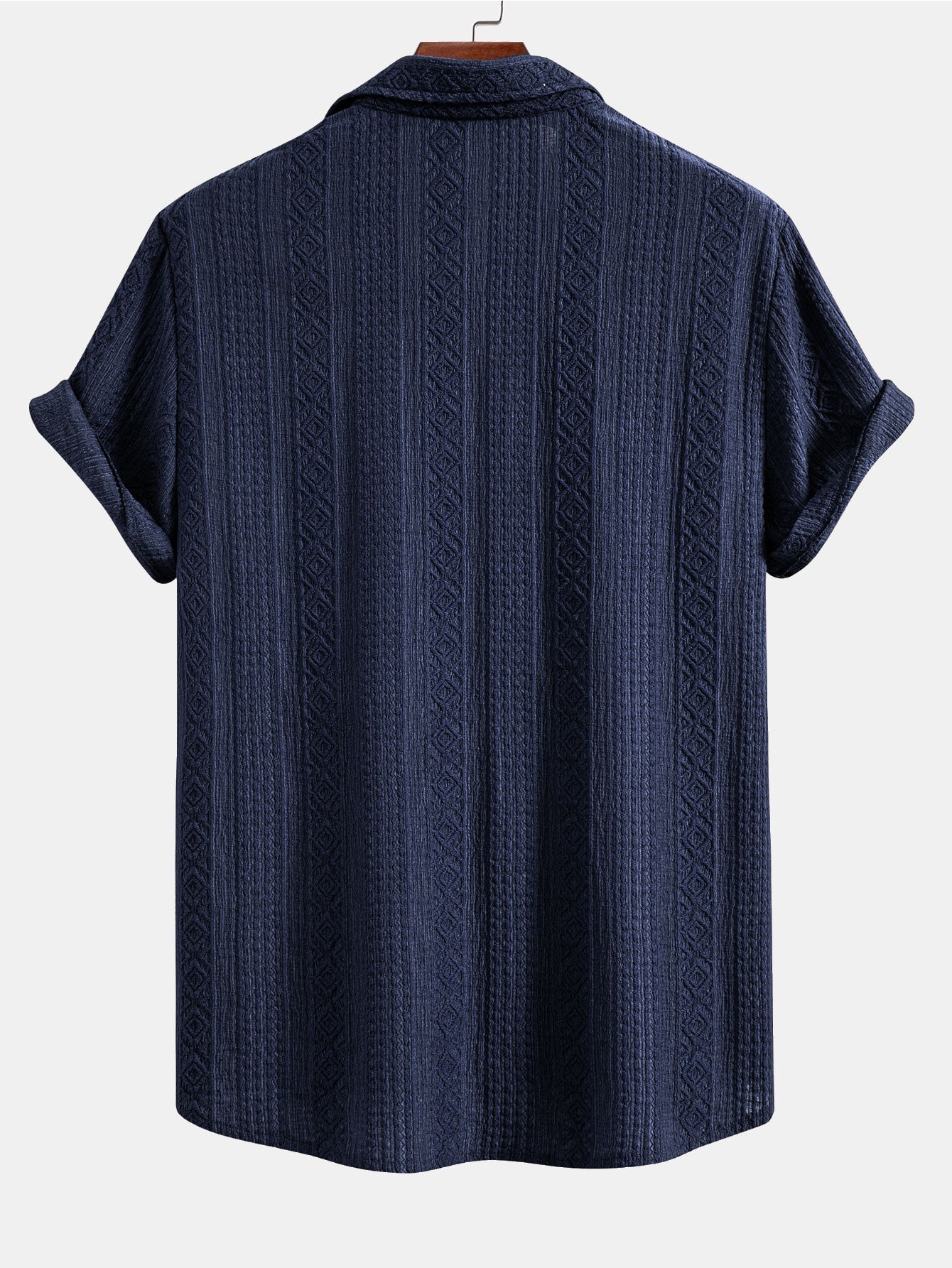 Camisa de botones con estampado jacquard geométrico