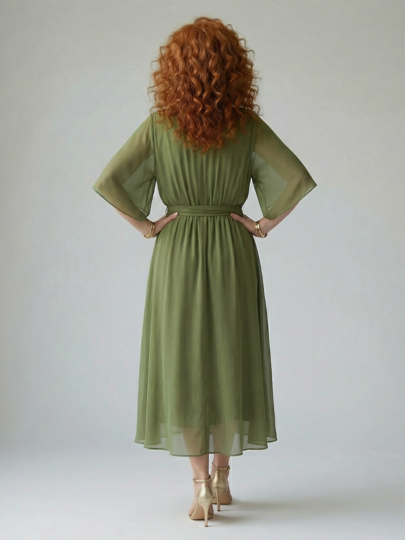 Wilhelmina | Vestido Midi Cruzado Fluido
