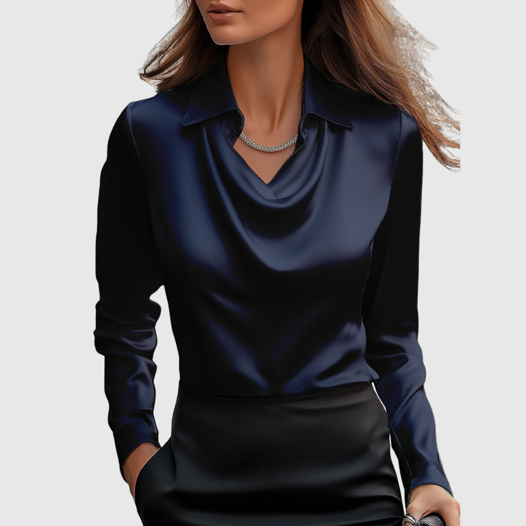 Brooklyn - Blusa con Cuello Drapeado