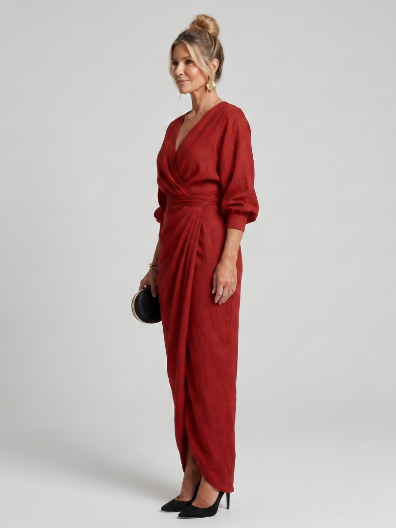 Beverly | Vestido Midi Cruzado Drapeado