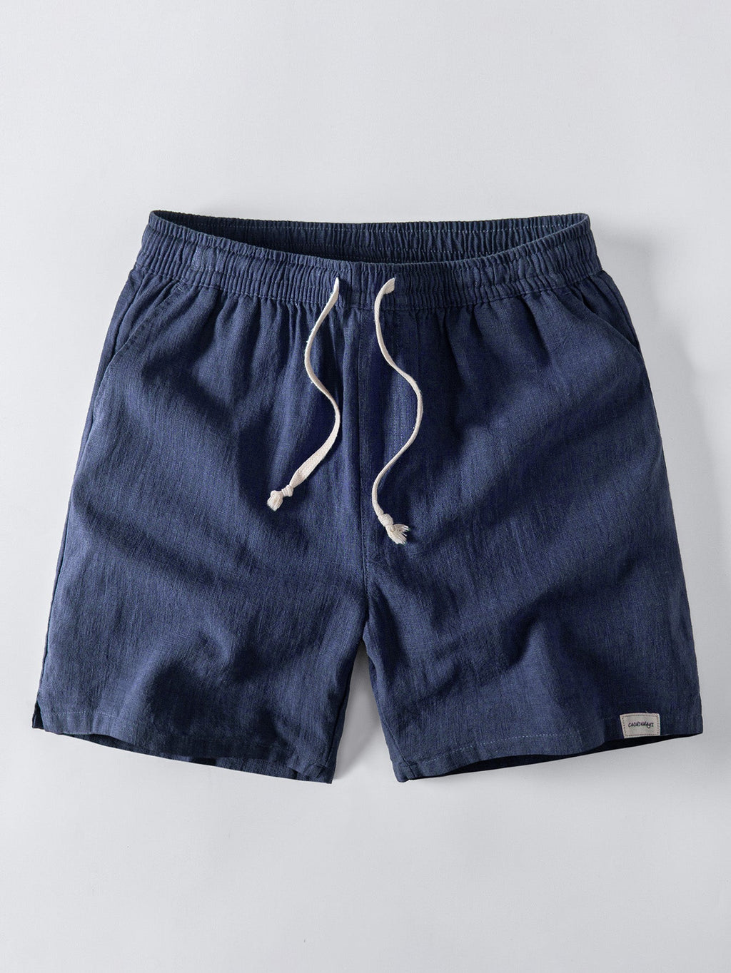 Camisa abotonada de mezcla de lino y rayón y pantalones cortos de 7" con cordón de ajuste de mezcla de lino