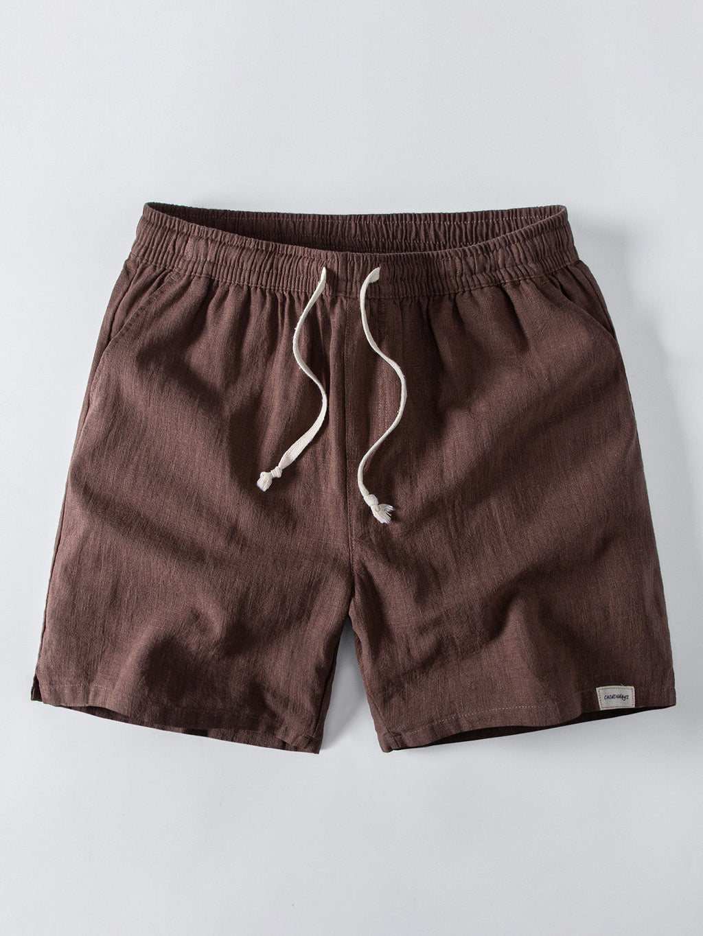 Camisa abotonada de mezcla de lino y rayón y pantalones cortos de 7" con cordón de ajuste de mezcla de lino