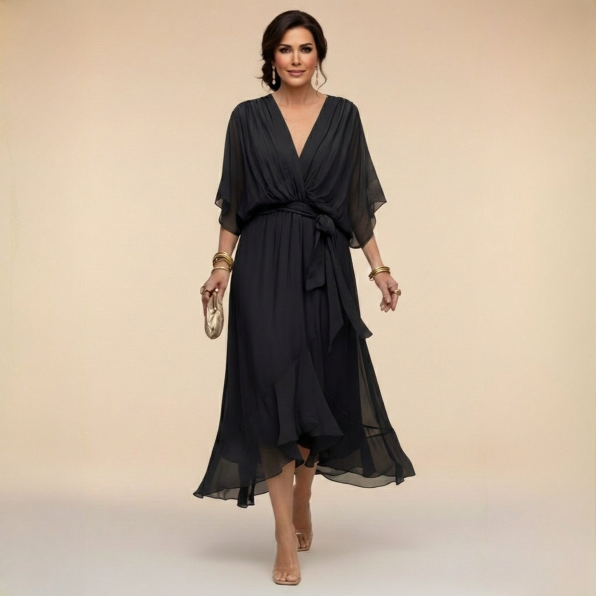 Verity | Vestido midi con escote en V