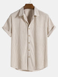 Camisa de manga corta de pana con botones
