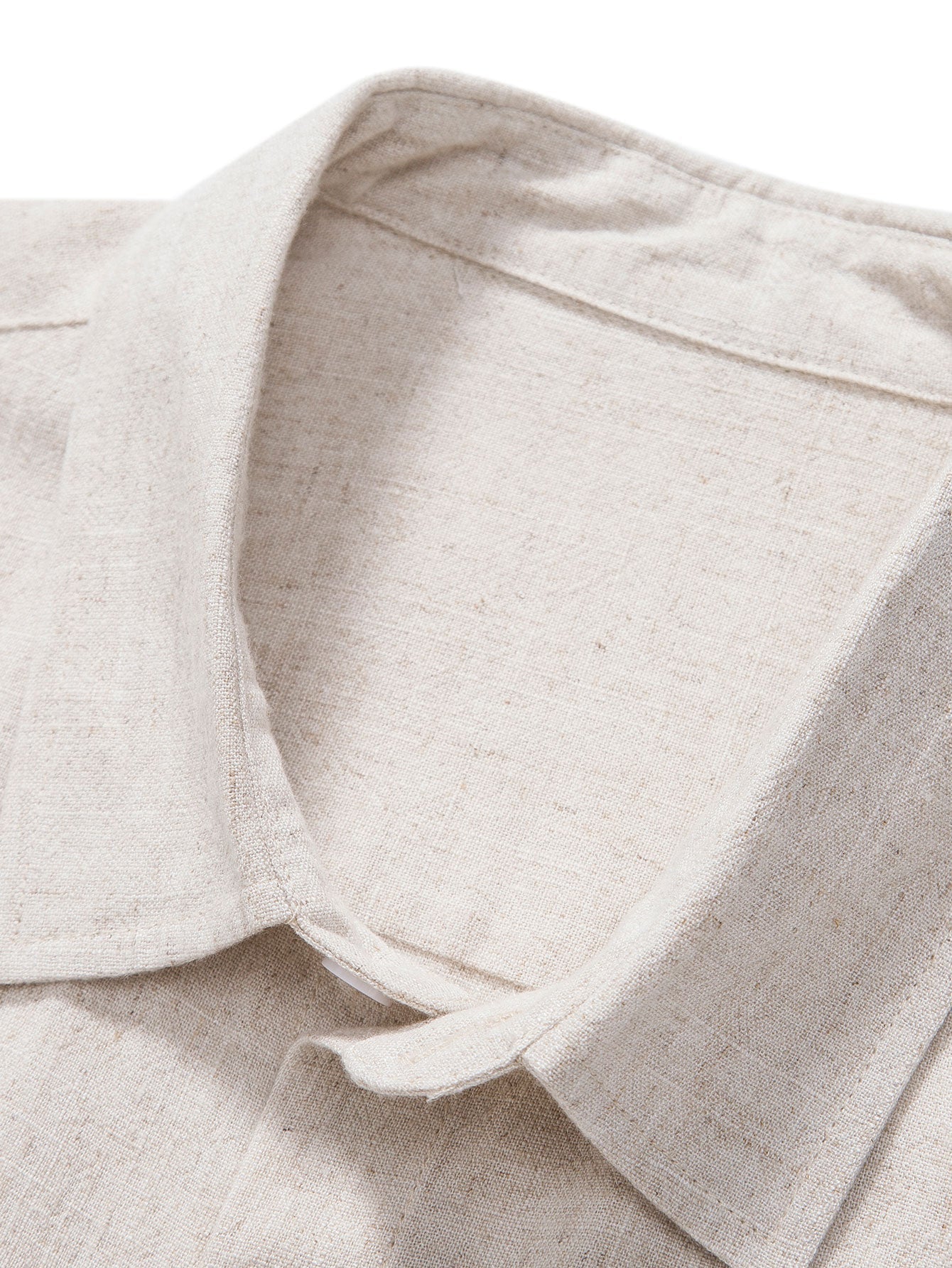 Camisa abotonada de mezcla de lino y rayón