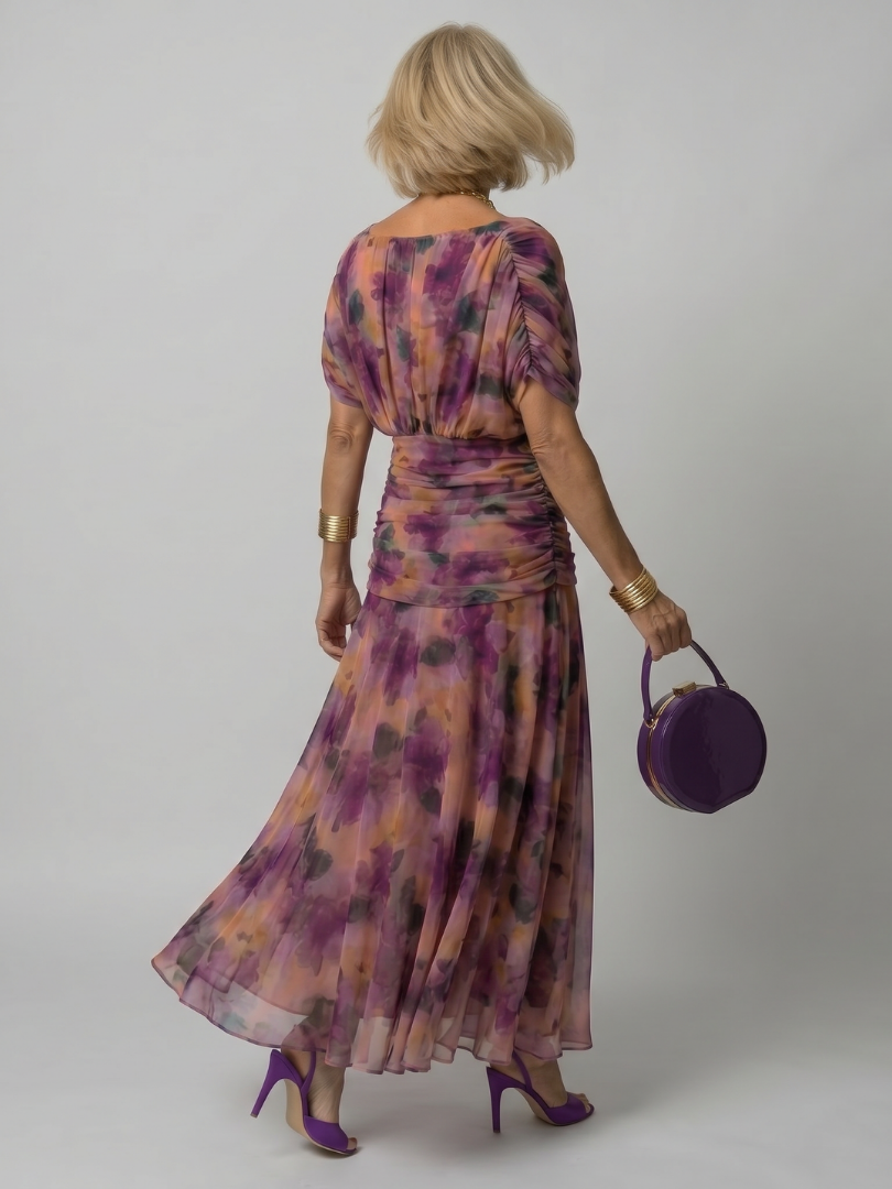 Calen | Vestido Midi Fluido con Hombros Descubiertos