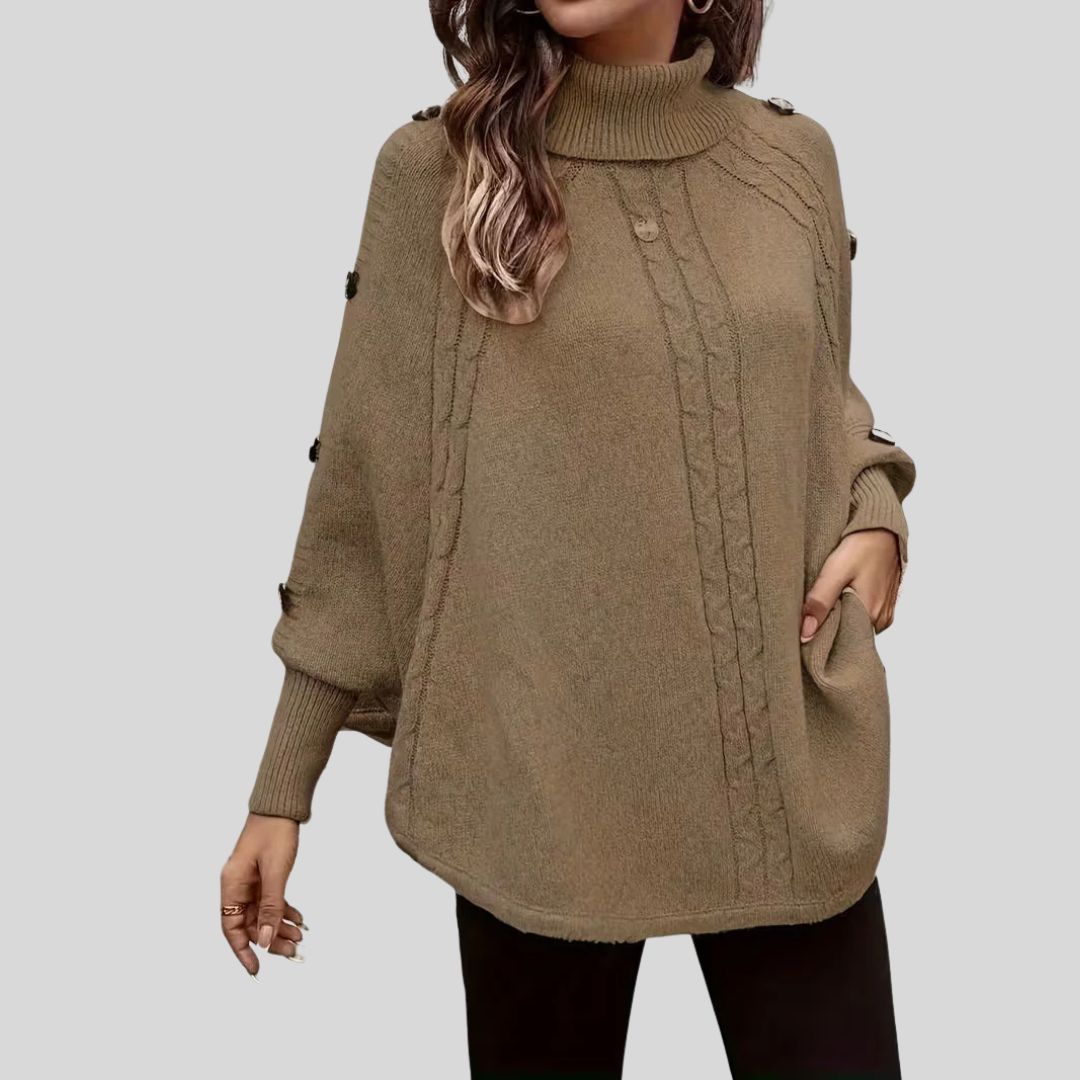 Norelle™ | Jersey de Punto Trenzado con Cuello Alto
