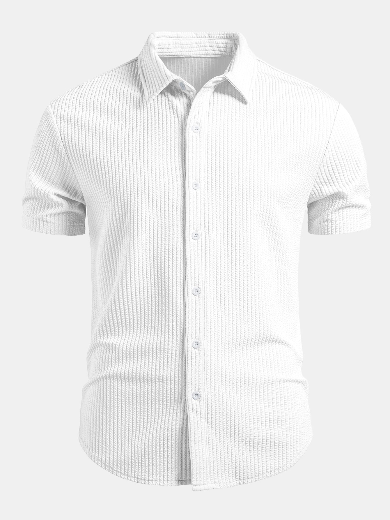 Camisa ajustada con botones y diseño acanalado