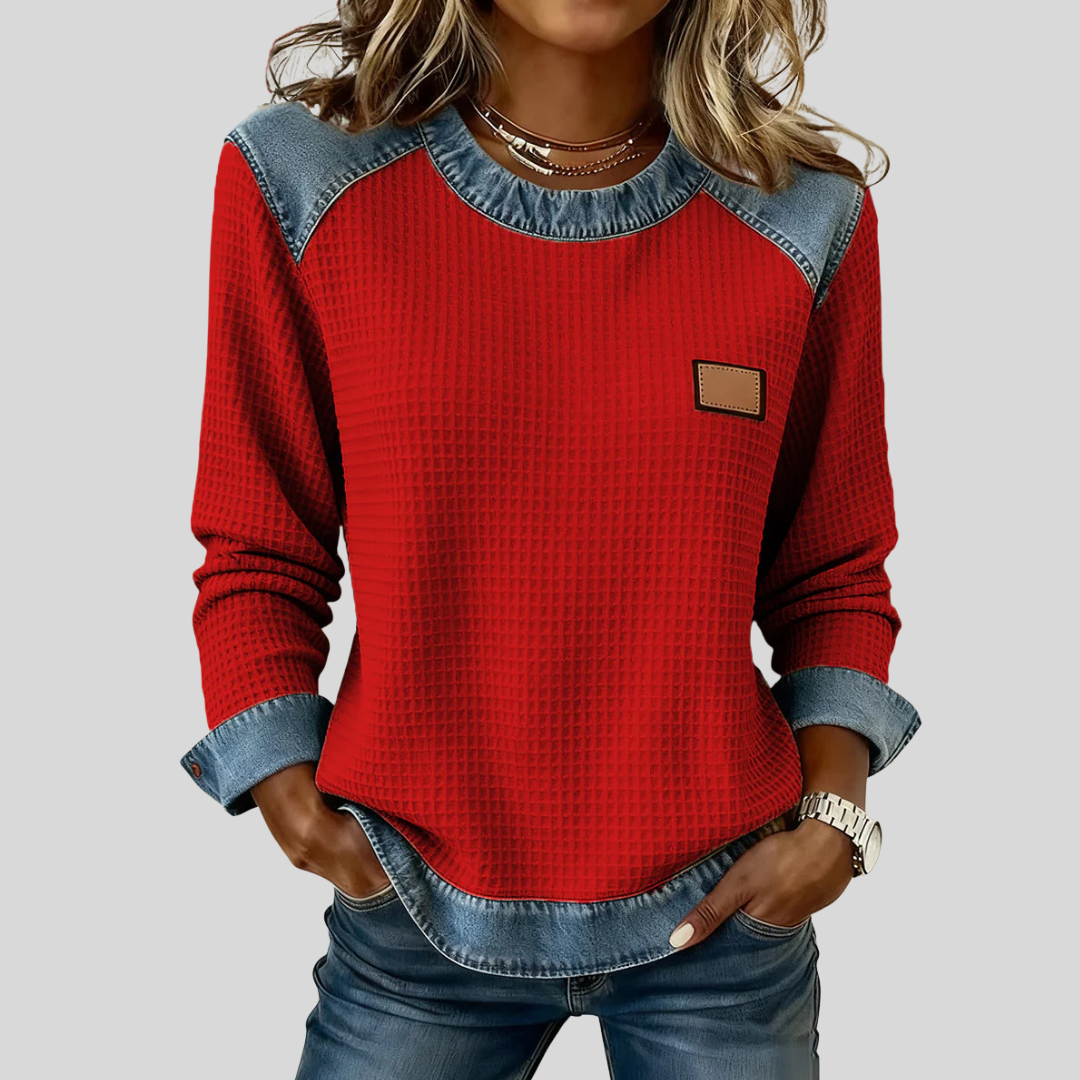 Delancine™ | Sudadera Gofre con Diseño Patchwork
