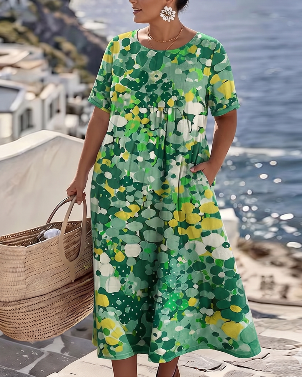 Elena - Vestido Midi Floral de Verano Elegante