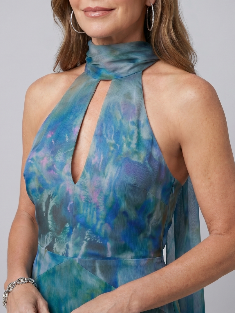 Willa | Vestido Maxi Halter con Ojal