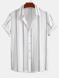 Camisa de jacquard a rayas geométricas con botones