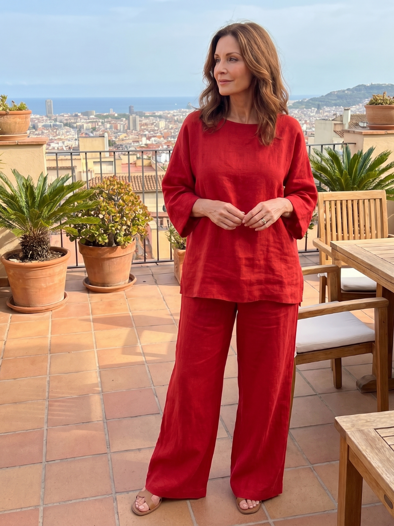 Prue | Conjunto de túnica oversize y pantalón de pierna ancha