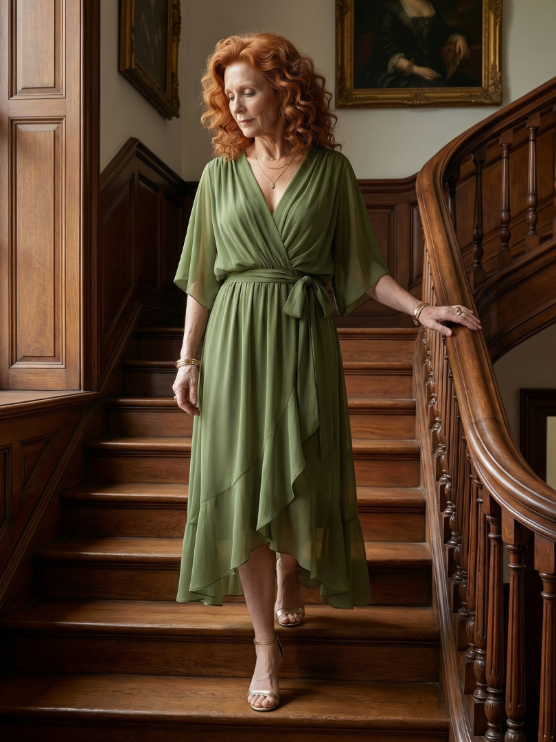 Wilhelmina | Vestido Midi Cruzado Fluido