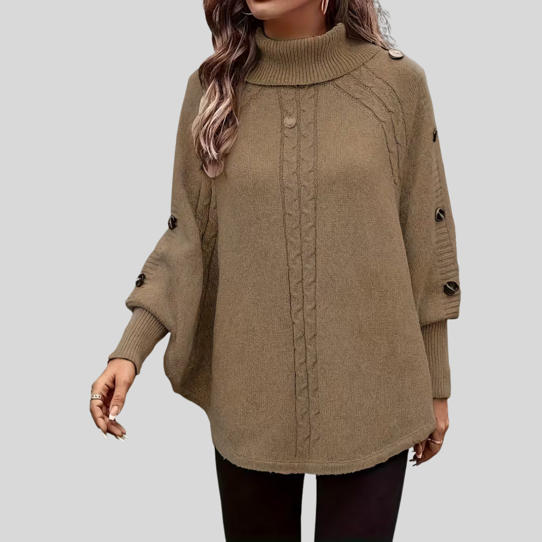 Norelle™ | Jersey de Punto Trenzado con Cuello Alto