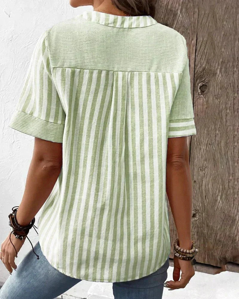 Annabel | Blusa de Manga Corta a Rayas